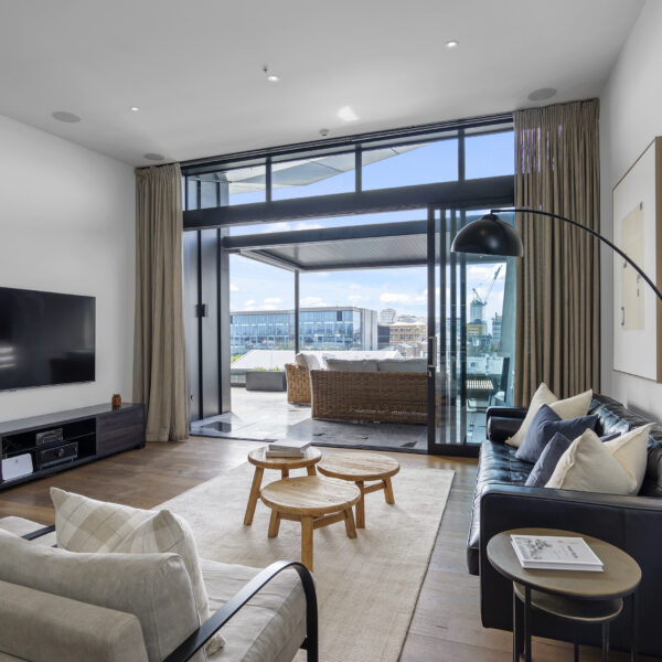 Christchurch city apartment living room